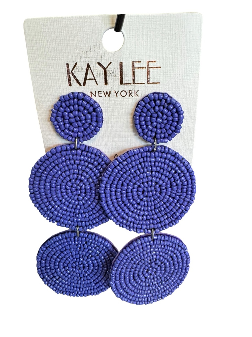 Kaylee New York Purple Beaded Triple-Drop Earrings
